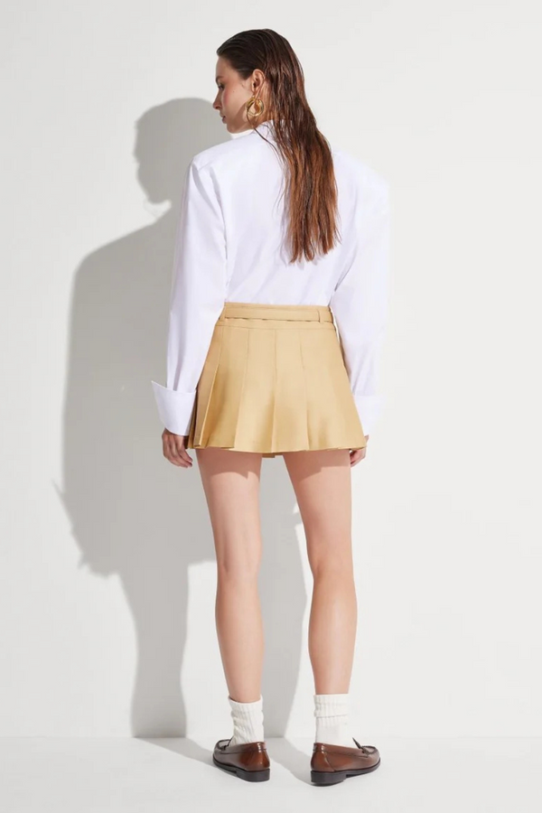 Flora Mini Skirt Beige
