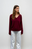 Jessie V-Neck Sweater Burgundy