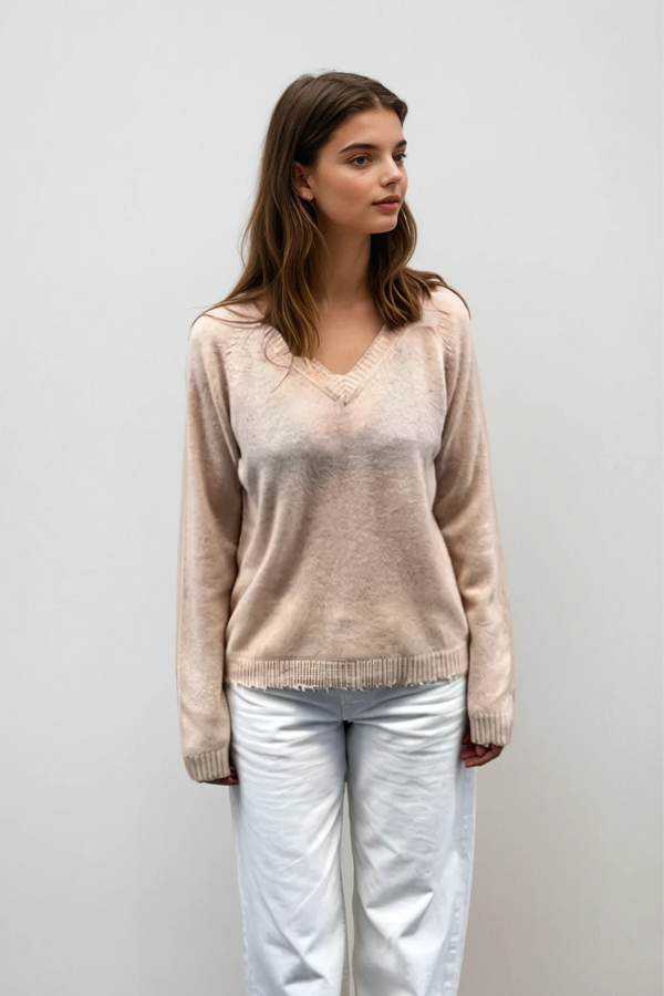Jessie V-Neck Sweater Beige
