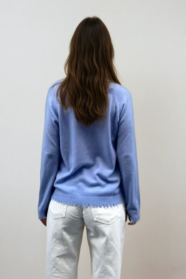Jessie V-Neck Sweater Blue