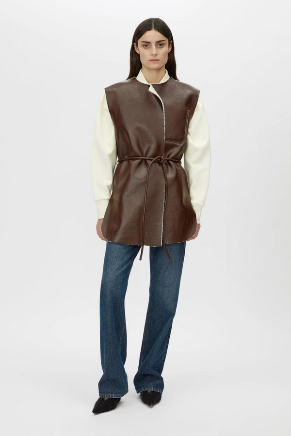 Oswald Reversible Shearling Vest Chicory