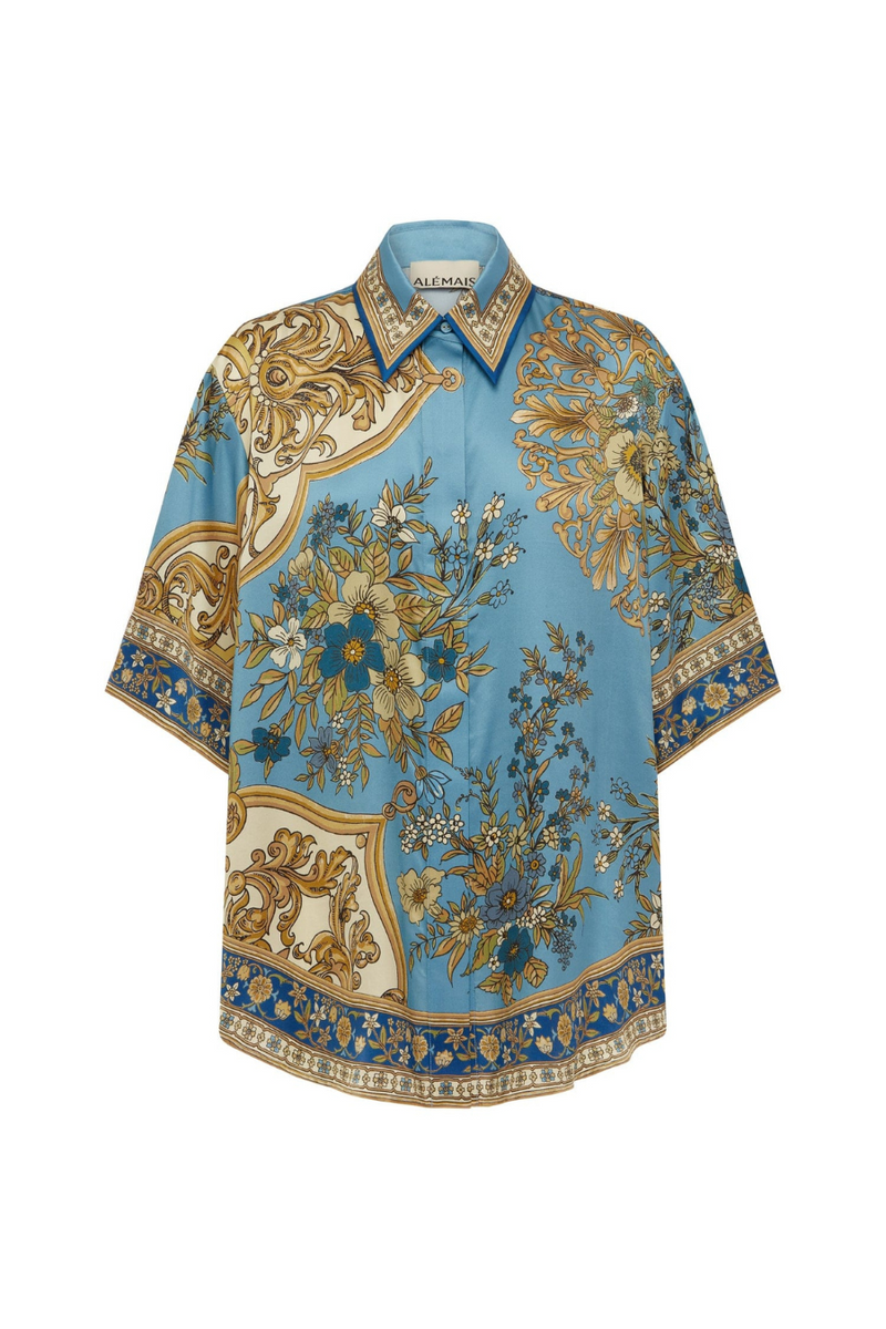 Cassie Silk Shirt Blue