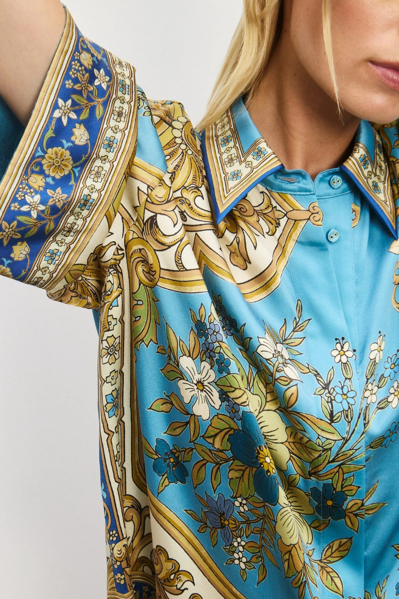 Cassie Silk Shirt Blue