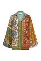 Clemenza Spliced Silk Shirt Multi