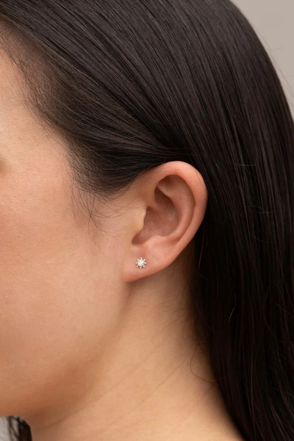 Stella Earrings Silver With White Zircon