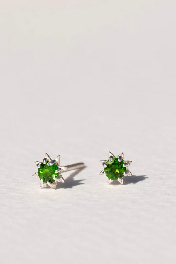 Stella Earrings Silver With Chrome Diopside