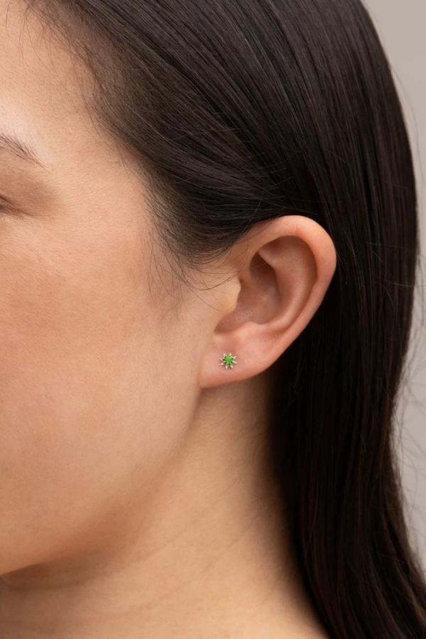Stella Earrings Silver With Chrome Diopside