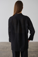 Relaxed Linen Shirt Black