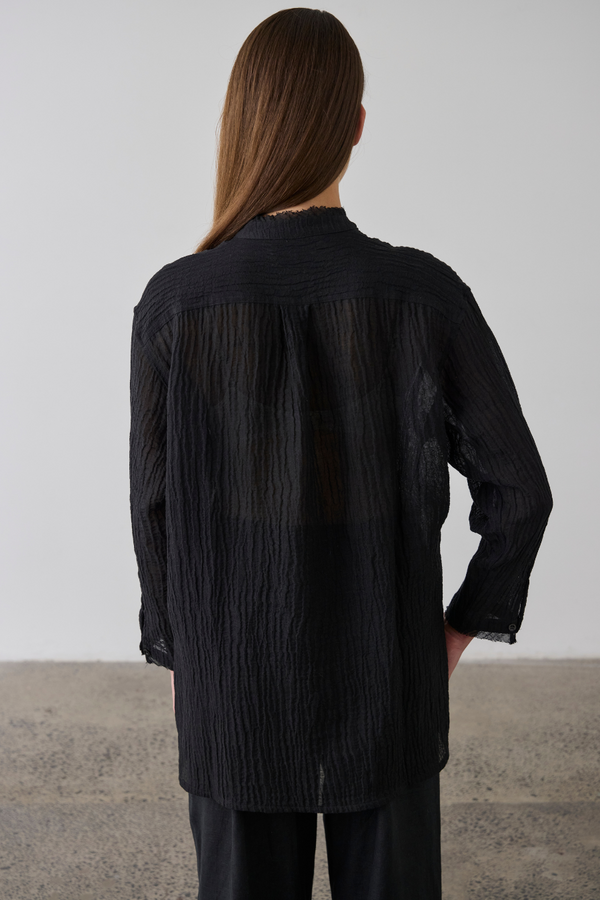 Relaxed Linen Shirt Black