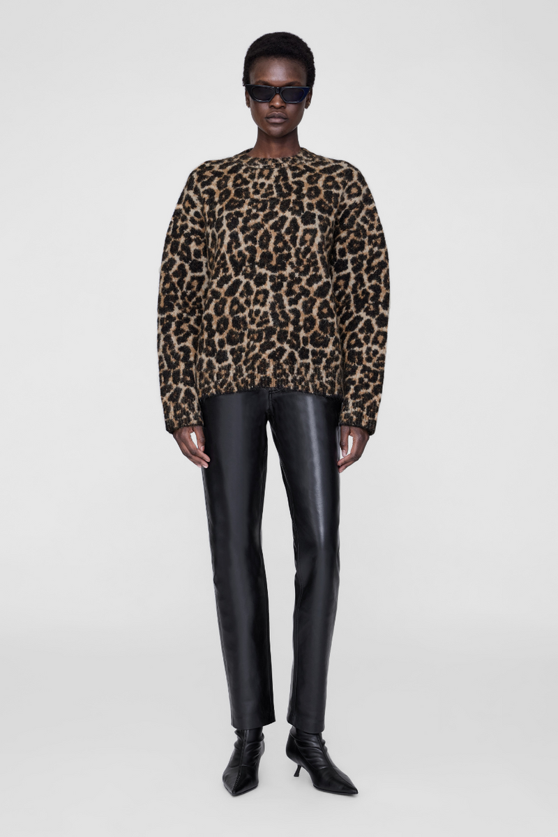 Sydney Crew Sweater Leopard