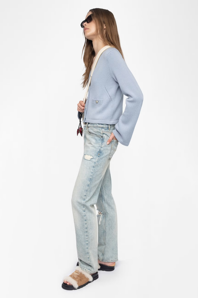 Nolly Cashmere Cardigan Light Blue