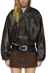 Alpha Crop Bomber Worn Black