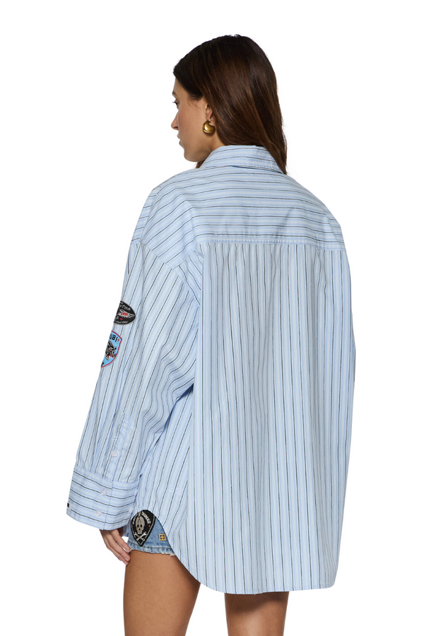 Astra Shirt Blu Stripe Badge