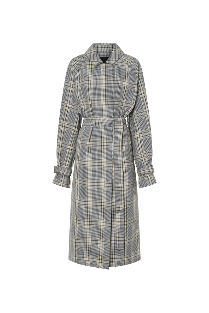 Delta Plaid Trench Khaki Plaid