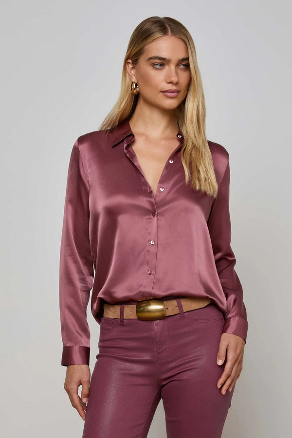 Tyler Long Sleeve Blouse Dark Mauve