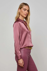 Tyler Long Sleeve Blouse Dark Mauve