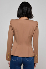 Imogen Satin Lapel Blazer Cinnamon Swirl