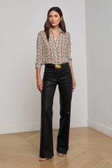 Nina Silk Blouse Ecru Multi Geo Print