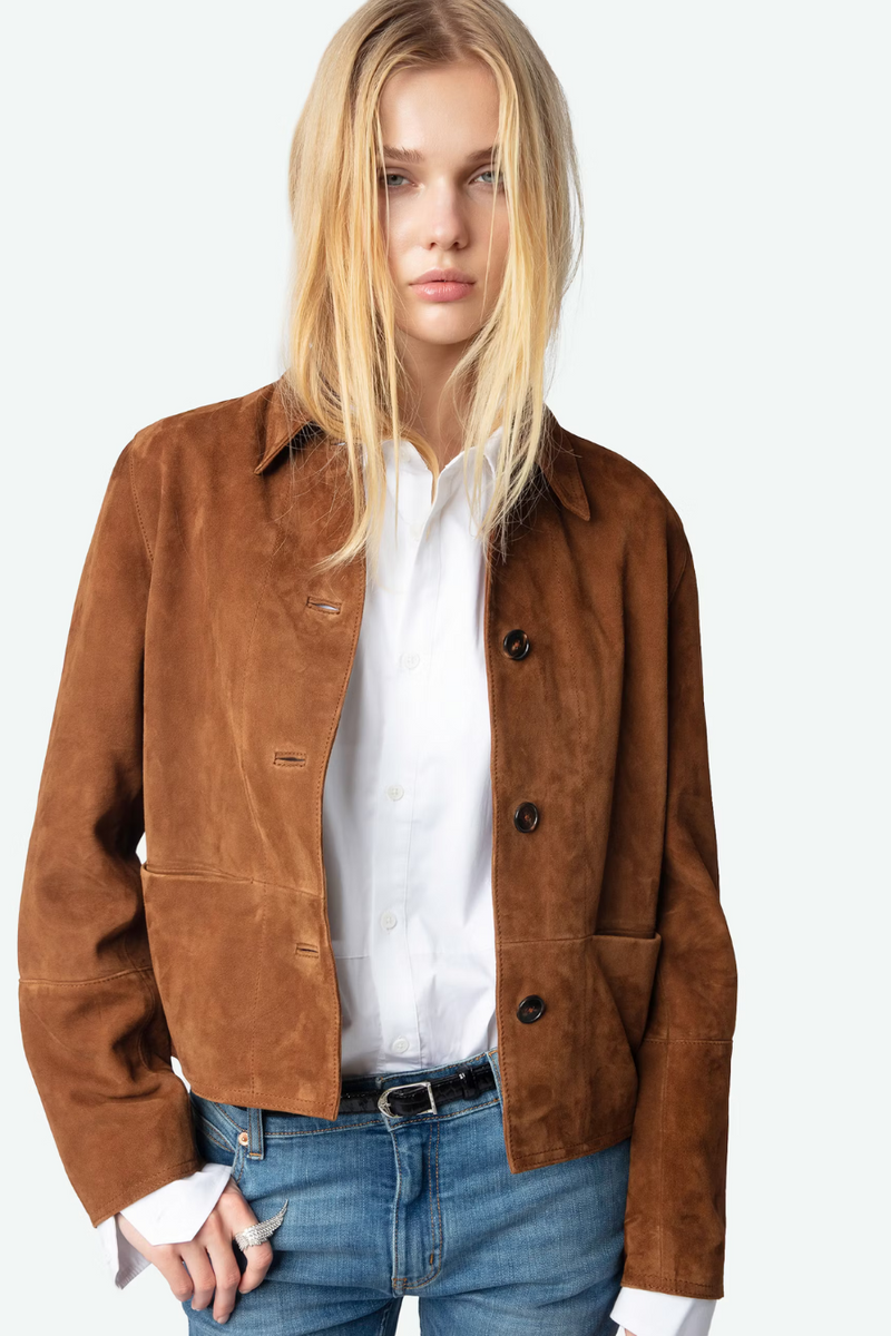 Lessa Suede Jacket Cognac