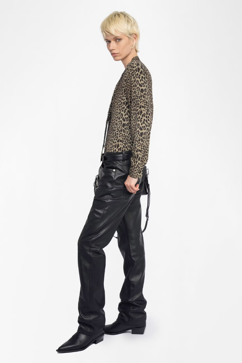 Tulba Satin Shirt Leaves