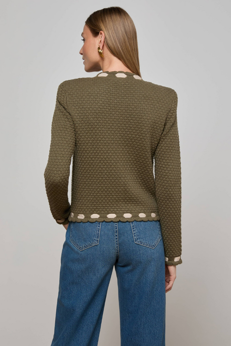 Astor Cardigan Army/Biscuit