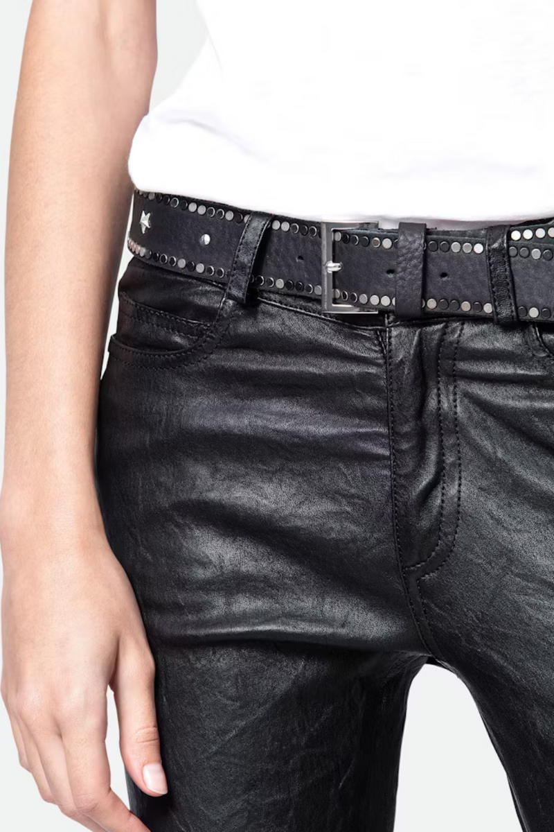 Starlight Leather Belt Noir