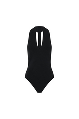 Kestrel Plunge Neck Bodysuit Black