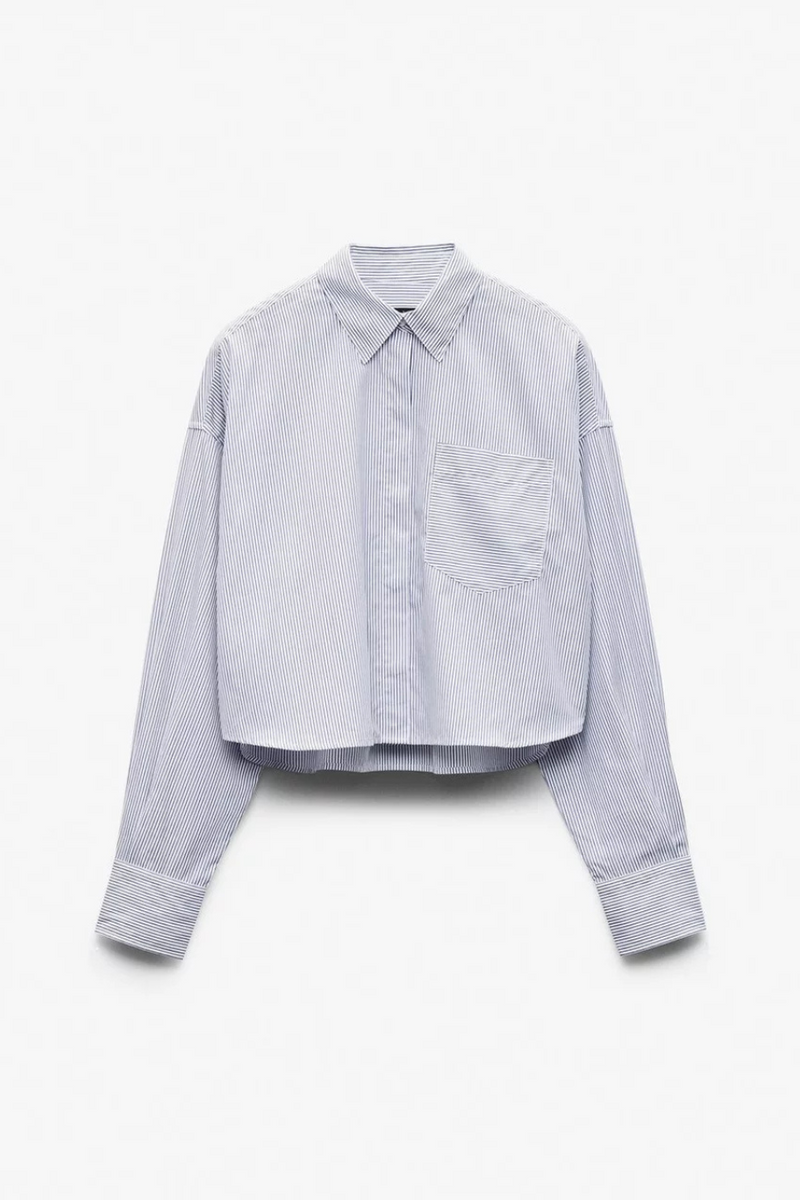 Marin Cropped Striped Shirt