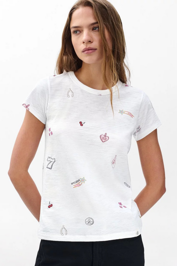 All Over Lucky Charm Tee White
