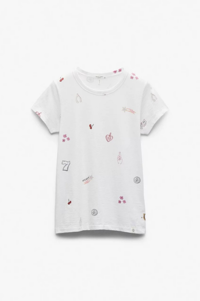 All Over Lucky Charm Tee White