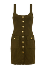 Midy Button Front Tank Dress Pine