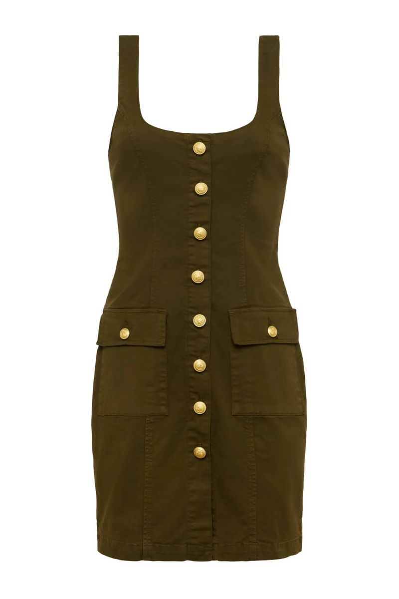 Midy Button Front Tank Dress Pine