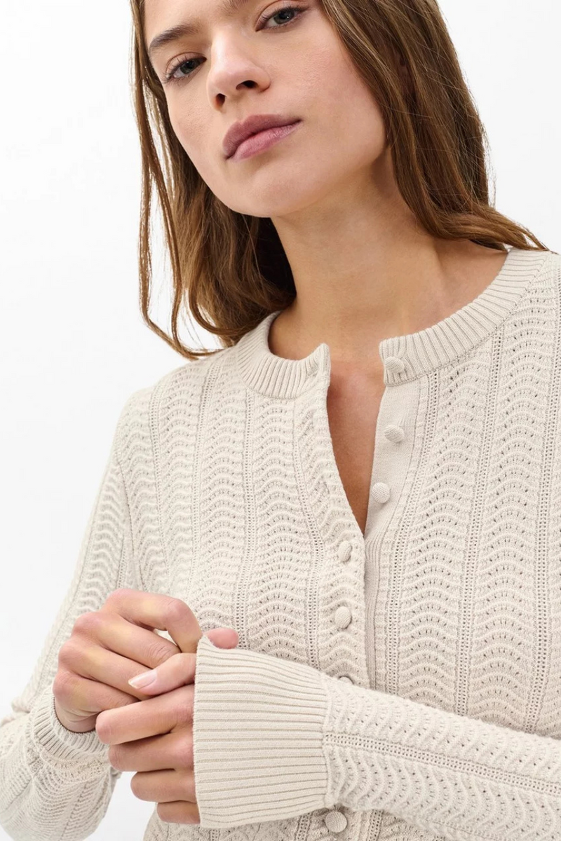 Francesca Merino Cardigan Oatmeal