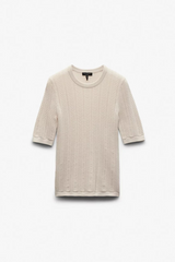 Francesca Merino SS Sweater Oatmeal