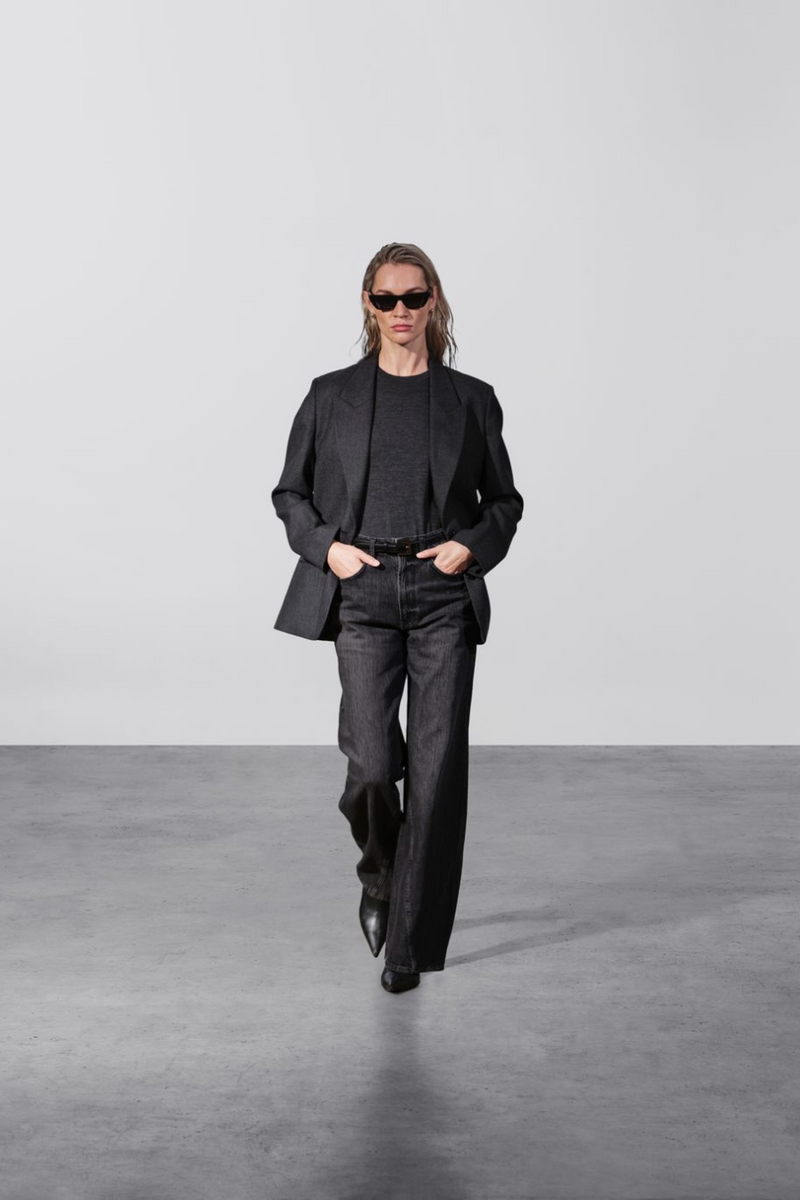 Ross Single Breasted Blazer Dark Heather Grey