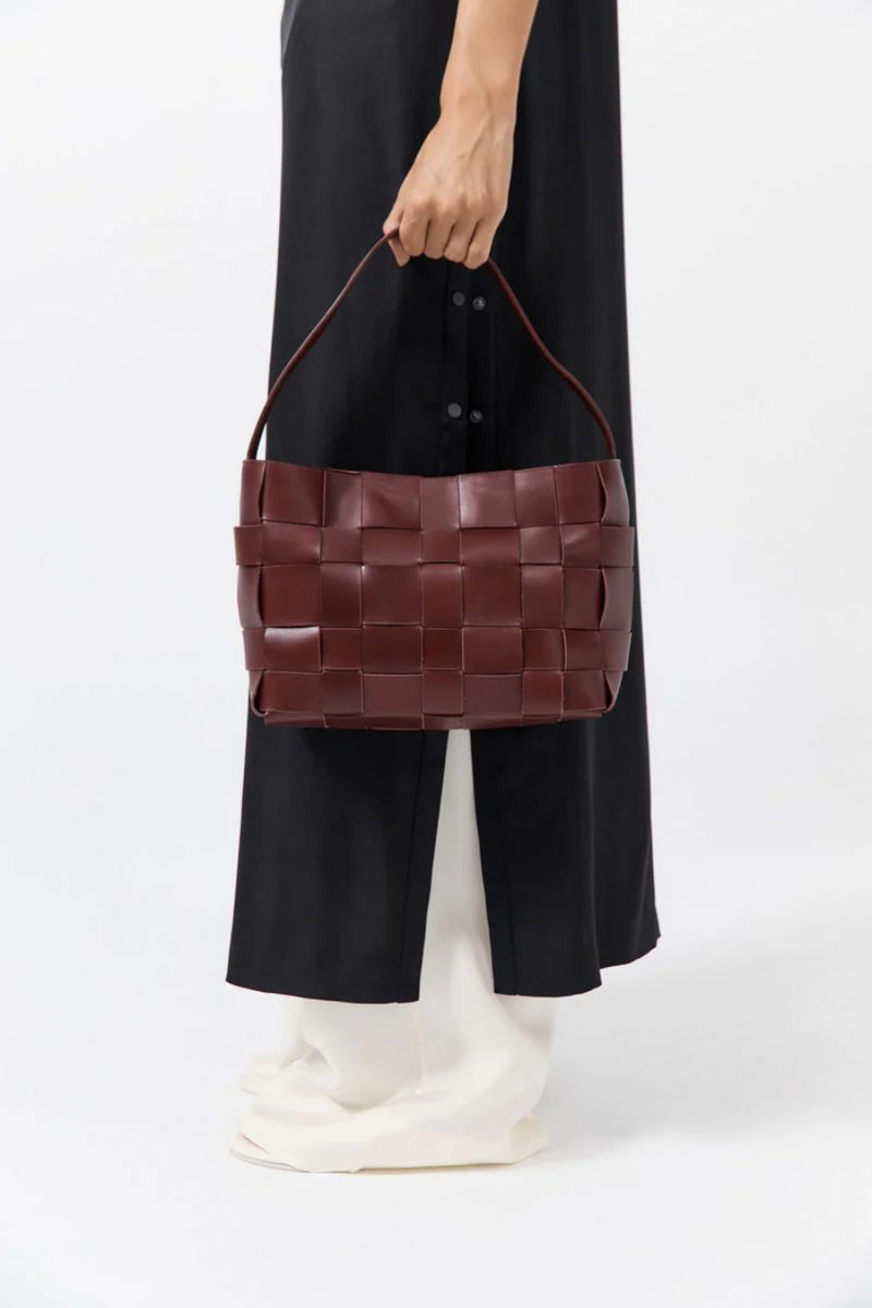 Woven Mini Tote Plum