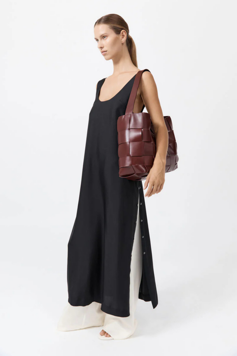 Woven Large Tote Plum