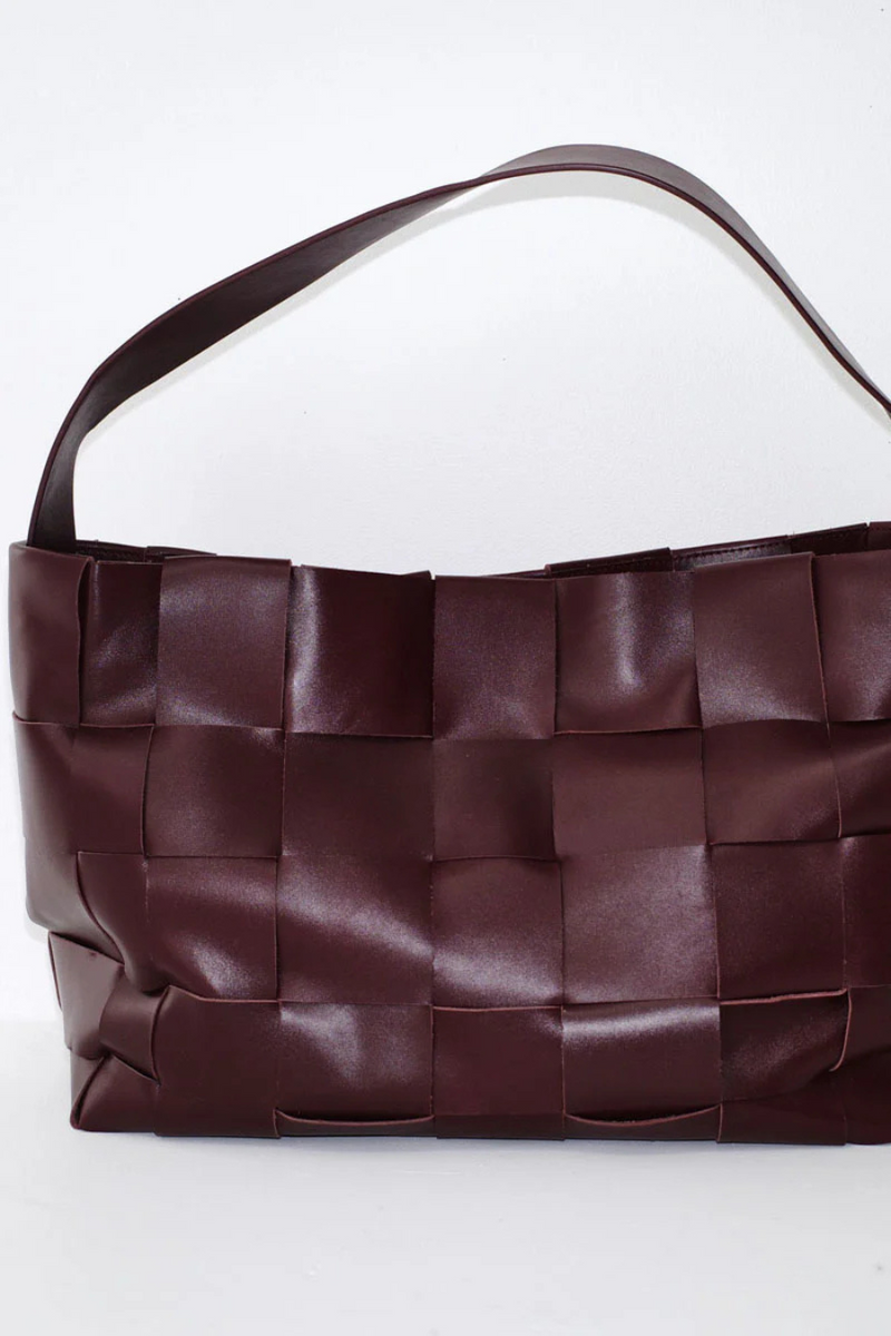 Woven Large Tote Plum