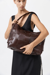 Woven Large Tote Chocolate