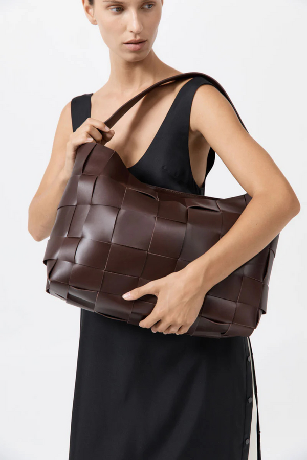 Woven Large Tote Chocolate