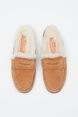 Carter Mule Caramel Suede Shearling