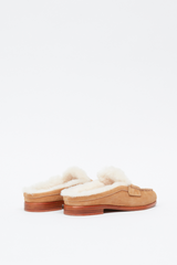 Carter Mule Caramel Suede Shearling
