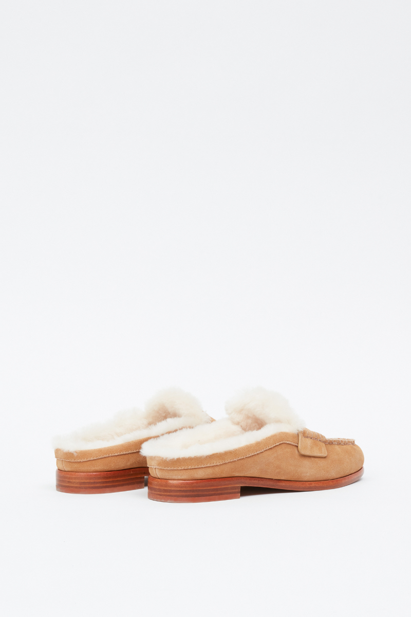 Carter Mule Caramel Suede Shearling