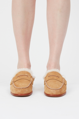 Carter Mule Caramel Suede Shearling