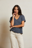 Hendrix Cotton Boxy V Neck Tee Night