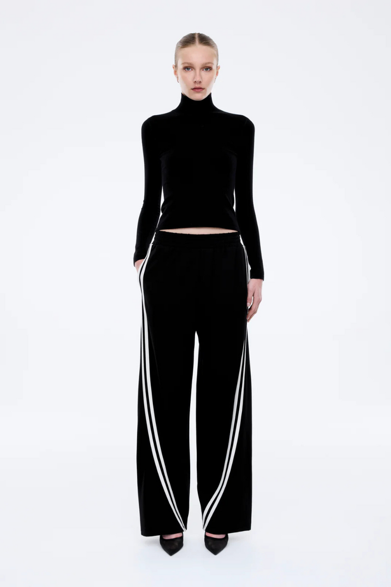 Valentina Stripe Pant Black/ Off White