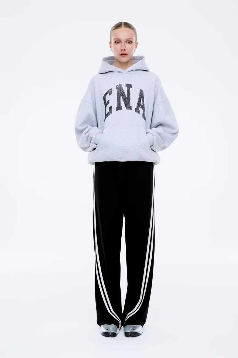 Collegiate Oversized Hoodie Mid Grey Marle