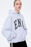 Collegiate Oversized Hoodie Mid Grey Marle