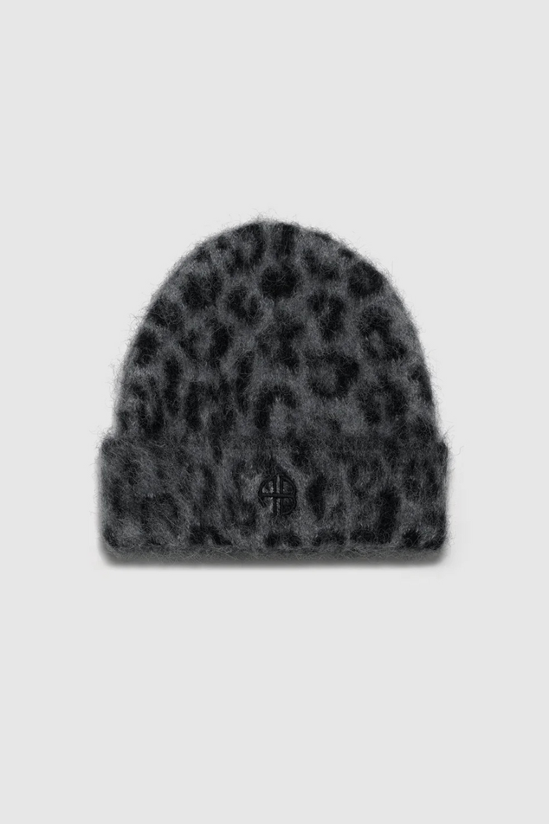 Elia Beanie Grey Leopard