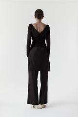 Ruched Long Sleeve Top Balsamic